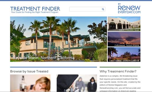 Addiction Treatment Information can be found using Renew's Treatment Finder